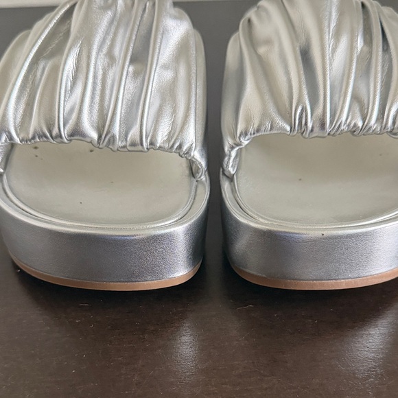 AEROSOLES Silver Ruched Slide Mules - Picture 5 of 11